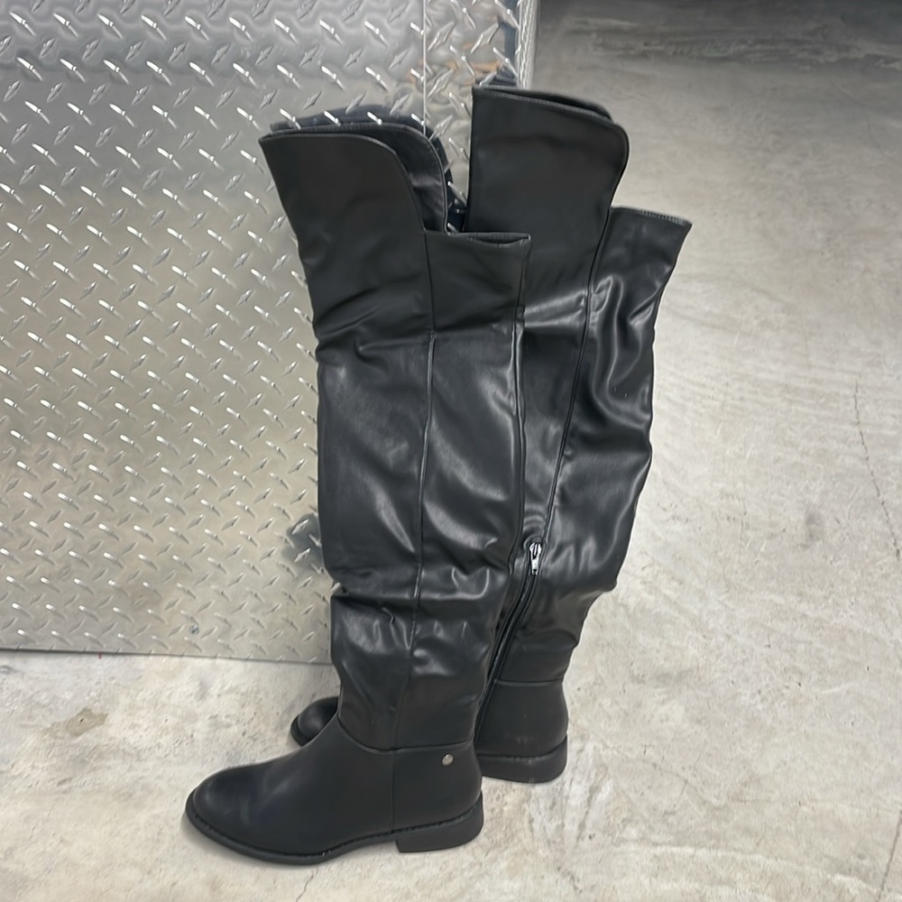 Black Charlotte Russe Faux Leather Over-The-Knee Boots